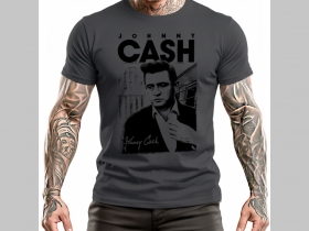 Johny Cash - &scaron;ed&eacute; p&aacute;nske tričko 100%bavlna